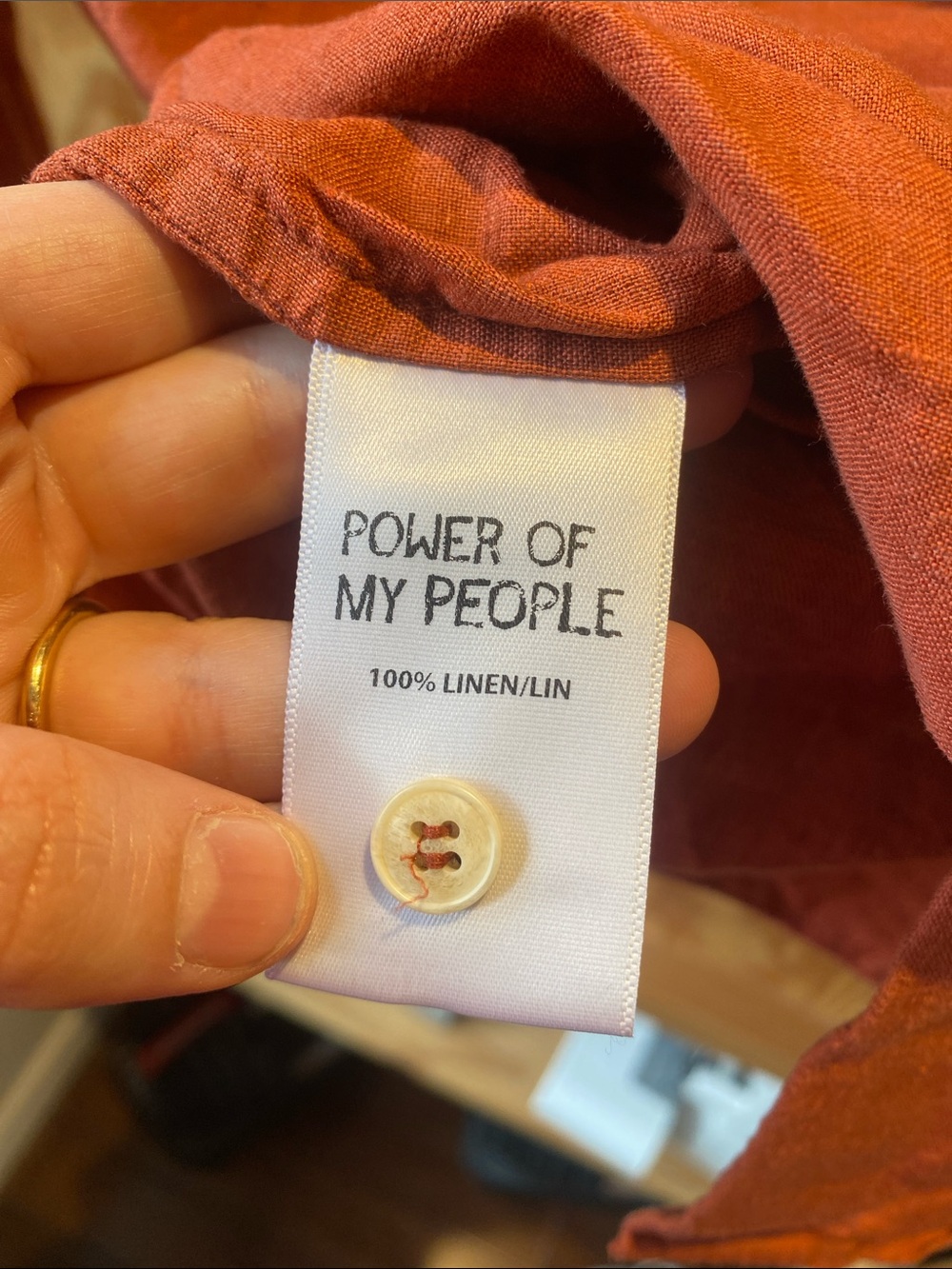 Power of my People proper fit linen shirt size L 🇨🇦 - Picture 3 of 6